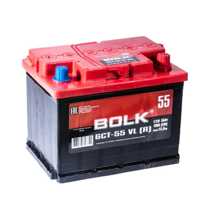 Аккумулятор BOLK 55Ah 450A обр.п Ca/Ca 242x175x190 AB550