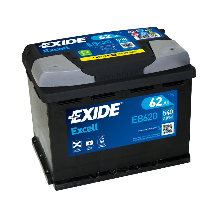 Аккумулятор EXIDE Excell 62Ah 540А обр.п 242x175x190 EB620