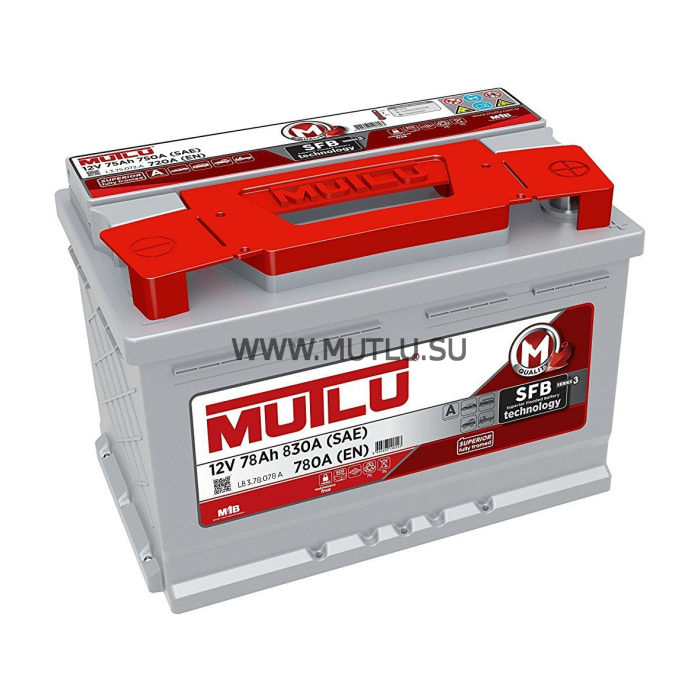 Аккумулятор MUTLU SFB серия 3 78Ah 780А обр.п 278x175x175 LB3.78.078.A