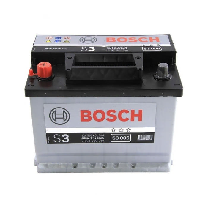 Аккумулятор BOSCH S3 56Ah 480А прям.п 242x175x190 0092S30060