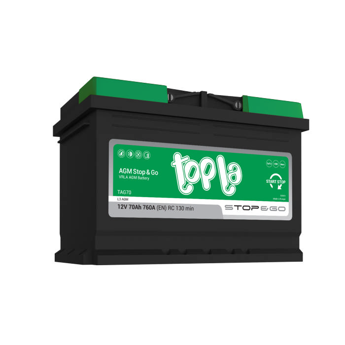 Аккумулятор TOPLA AGM Stop&Go L3 70Ah 760А обр.п Ca/Ca 278x175x190 114070