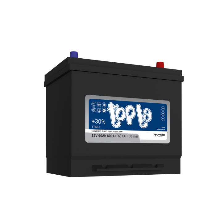 Аккумулятор TOPLA JIS Top 60Ah 600А обр.п Ca/Ca 232x173x220 118861