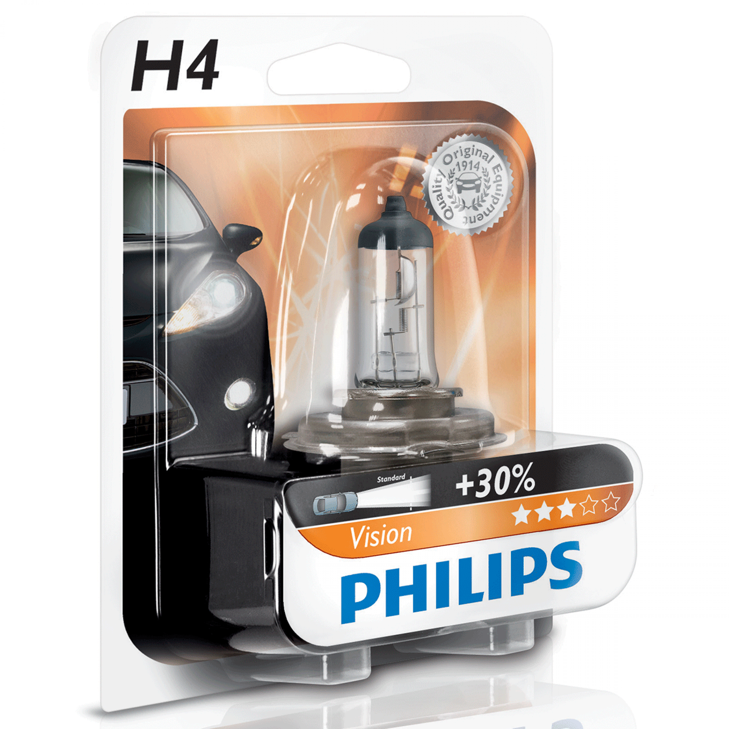 Лампа H4 PHILIPS Vision, блистер, 12342PRB1