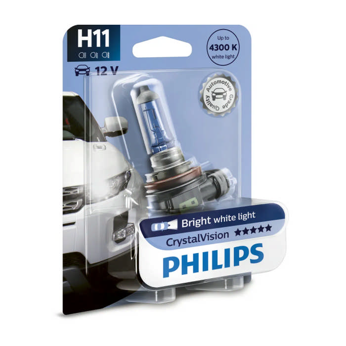Лампа H11 Philips Crystal Vision, блистер, 12362CVB1