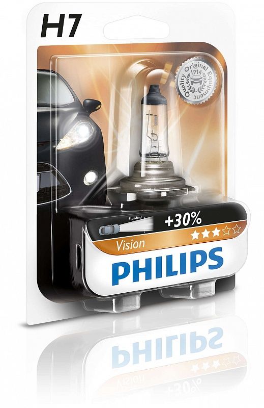 Лампа H7 Philips Vision [блистер] PHILIPS 12972PRB1