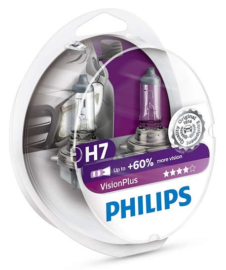Лампа H7 Philips VisionPlus [блистер 2шт.] 12972VPS2
