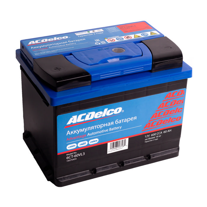 Аккумулятор ACDelco 60Ah 600A прям.п Ca/Ca 242x175x190 19375454