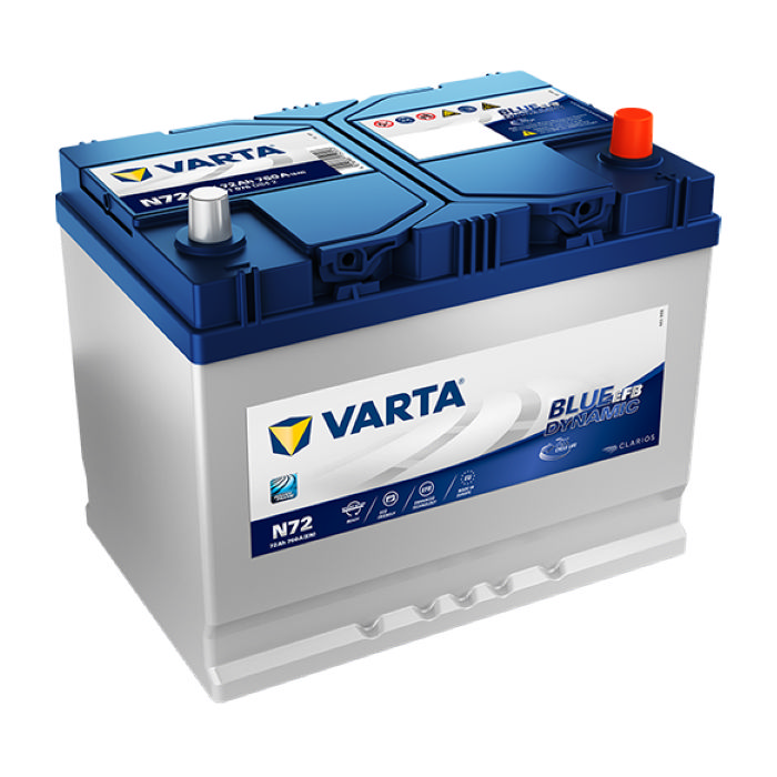 Аккумулятор VARTA Blue Dynamic EFB 72Ah 760А обр.п. 260x175x220 572501076