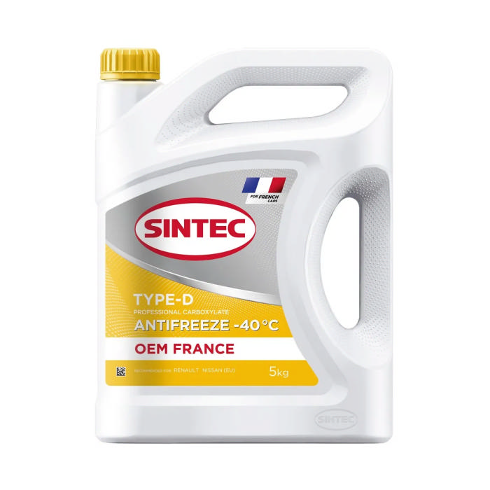 Антифриз SINTEC G12 Type-D желтый 5кг 6145014