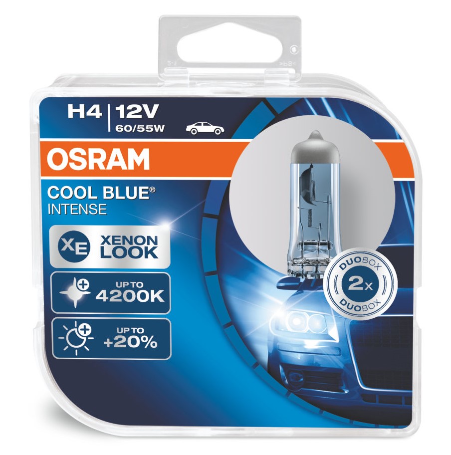 Лампа H4 OSRAM Cool Blue Intense, бокс 2шт, 64193CBIHCB