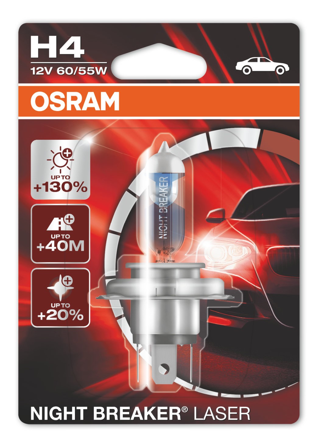 Лампа H4 Osram Night Breaker Laser ( 130%) [блистер] 64193NBL01B