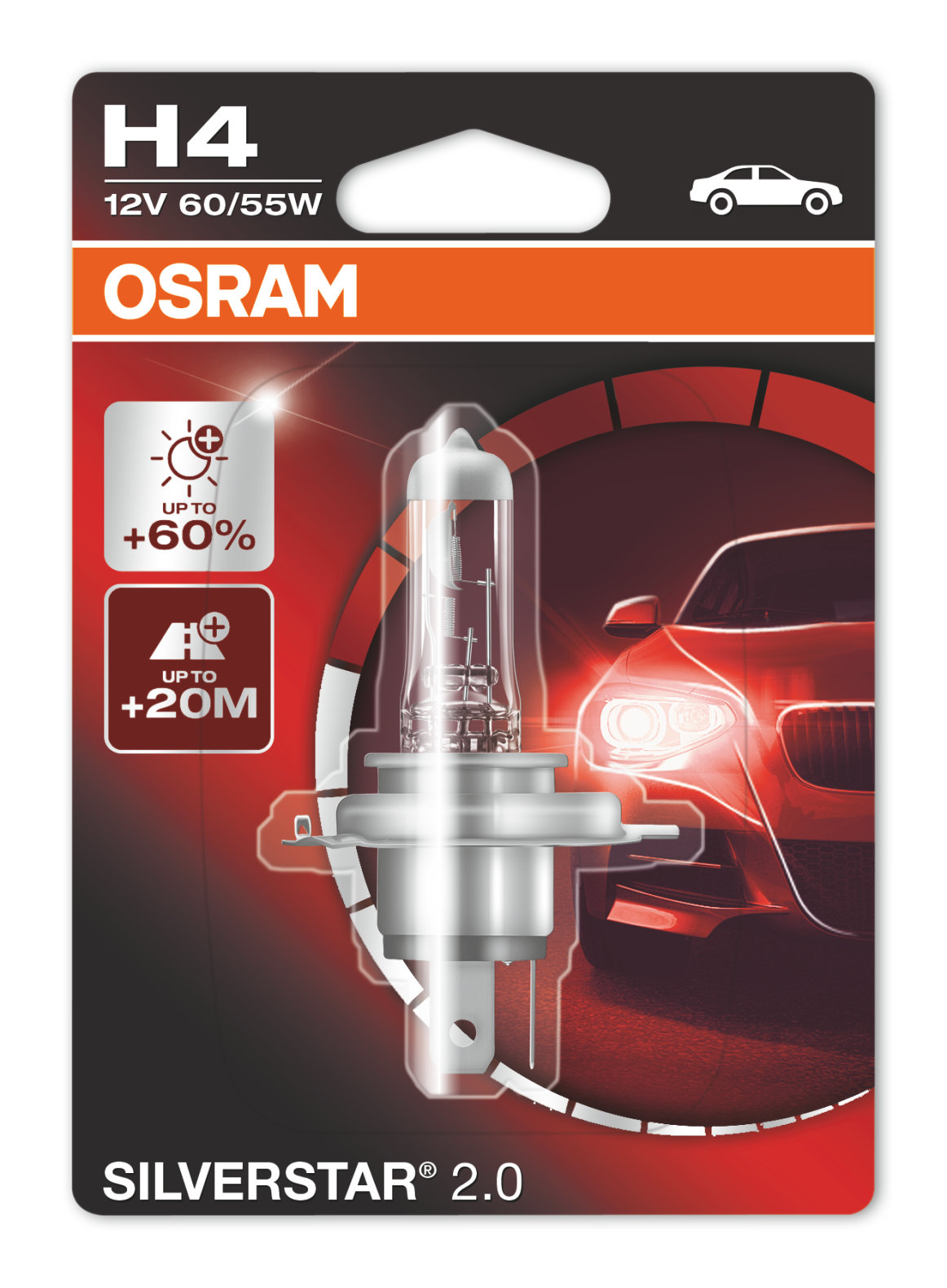 Лампа H4 Osram SilverStar 2.0 ( 60%), блистер, 64193SV201B