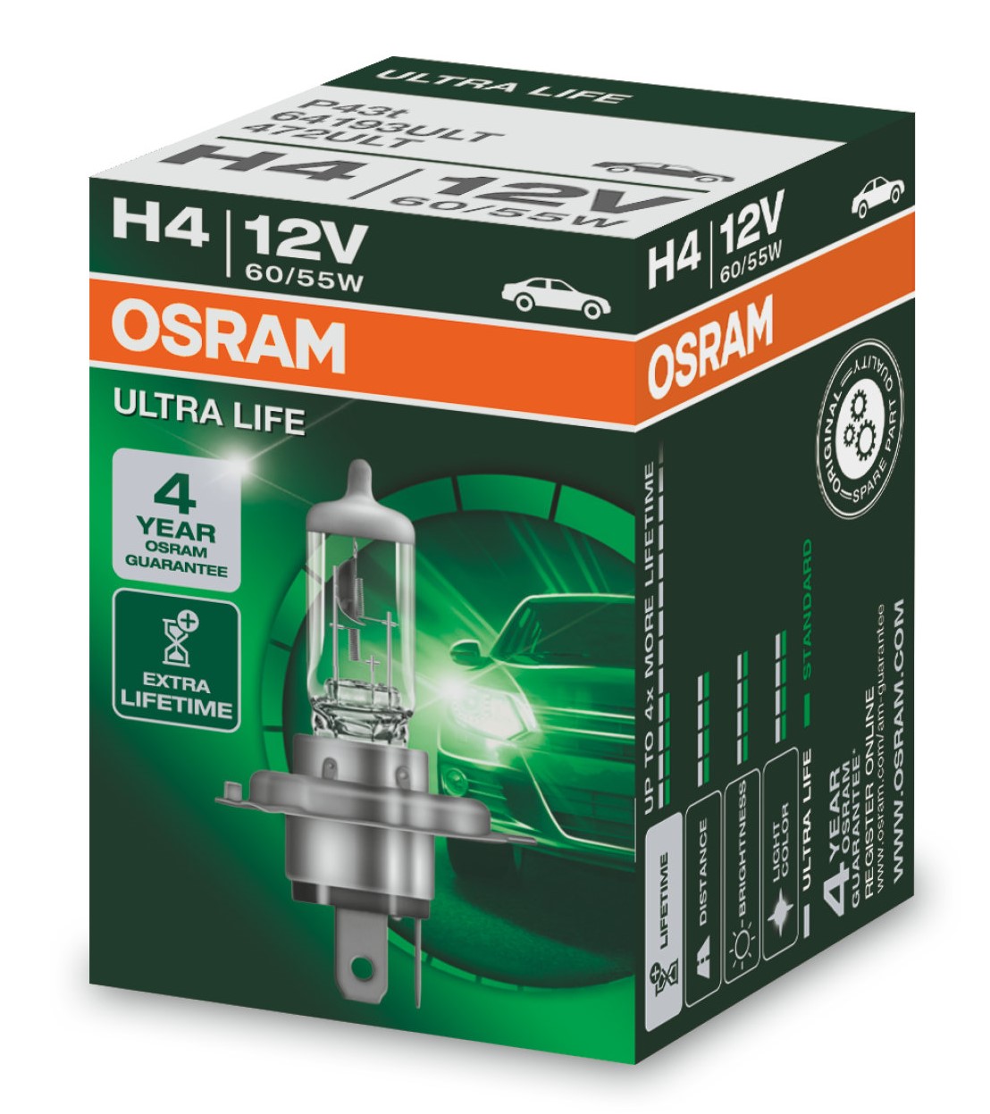 Лампа H4 Osram Ultra Life [картон] 64193ULT