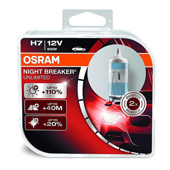 Лампа H7 Osram Night Breaker Unlimited ( 110%) [блистер 2шт.] 64210NBUHCB