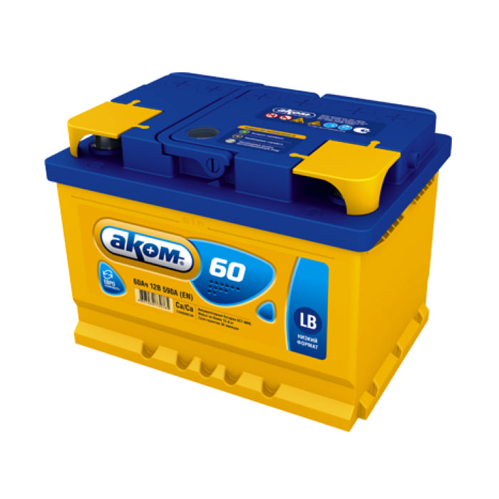 Аккумулятор АКОМ 60Ah 590A обр.п 242x175x175 6CT600LB