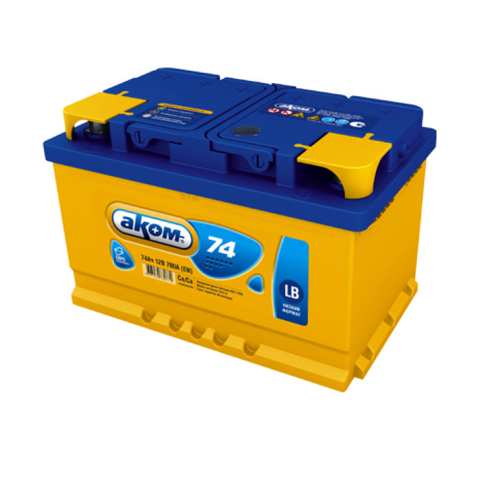 Аккумулятор АКОМ 74Ah 700A обр.п Ca/Ca 278x175x175 6CT-74.0 LB 6CT740LB