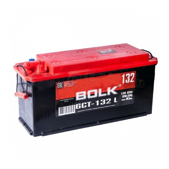 Аккумулятор BOLK 132Ah 870A прям.п Sb/Ca 513x189x213 AB1320