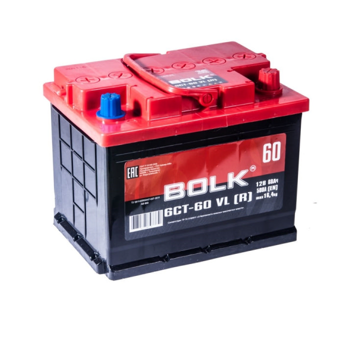 Аккумулятор BOLK 60Ah 500A обр.п Ca/Ca 242x175x190 AB600