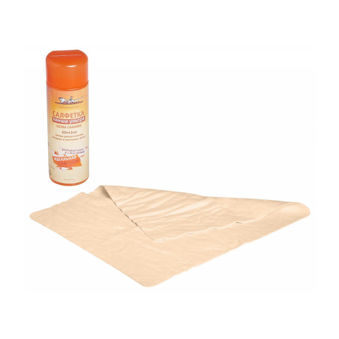 Салфетка замша ультра синтетическая ULTRA CHAMOIS в тубе (60x43 см) (AB-C-04)