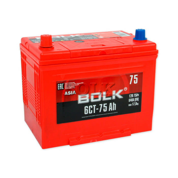Аккумулятор BOLK 75Ah 640A прям.п Ca/Ca 260x173x220 ABJ751