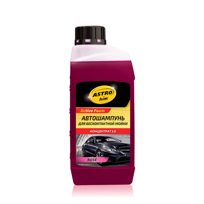 Автошампунь для бесконтактной мойки Active Foam ROSE, концентрат (Флакон 1 л) (AC-437)