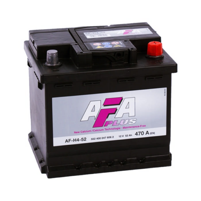 Аккумулятор AFA 52Ah 470А обр.п Ca/Ca 207x175x190 AF-H4-52 AFH452