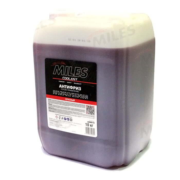 Антифриз MILES Antifreeze G12 красный 10кг AFRR010