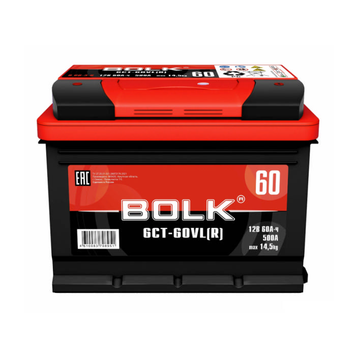 Аккумулятор BOLK 60Ah 500A прям.п Ca/Ca 242x175x190 B603L