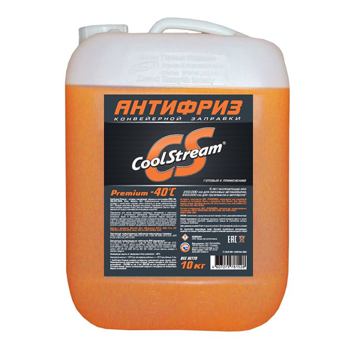 Антифриз COOLSTREAM Premium G12  оранжевый 10кг CS010103