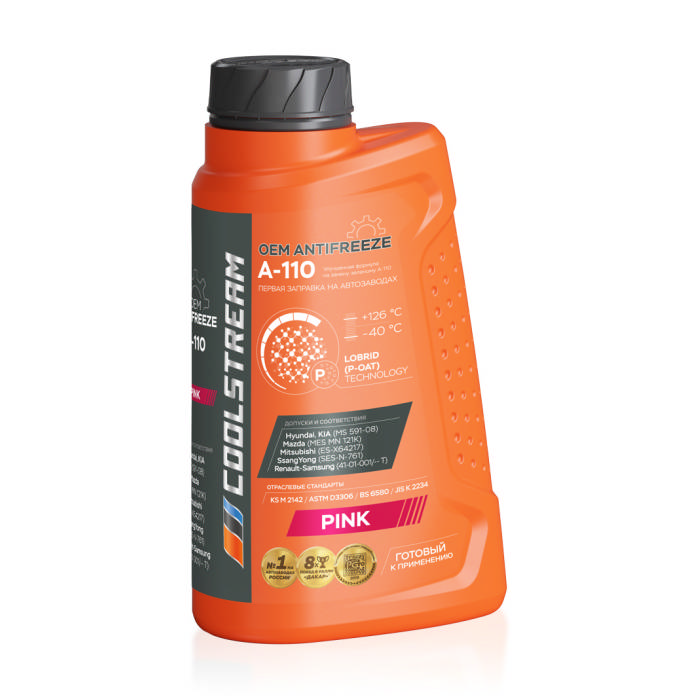Антифриз COOLSTREAM A-110 Mobis розовый 1кг CS010501PN