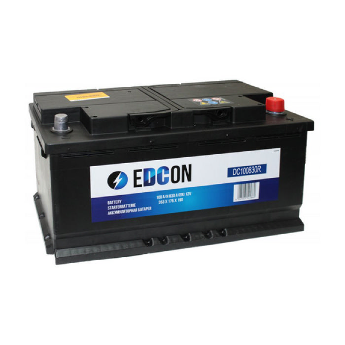 Аккумулятор EDCON 100Ah 830А обр.п 353x175x190 DC100830R