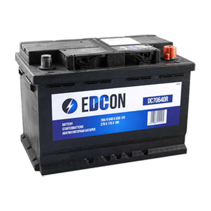 Аккумулятор EDCON 70Ah 640А обр.п 278x175x190 DC70640R