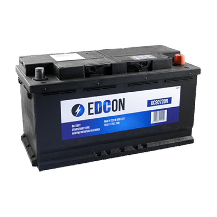 Аккумулятор EDCON 90Ah 720А обр.п 373x175x190 DC90720R