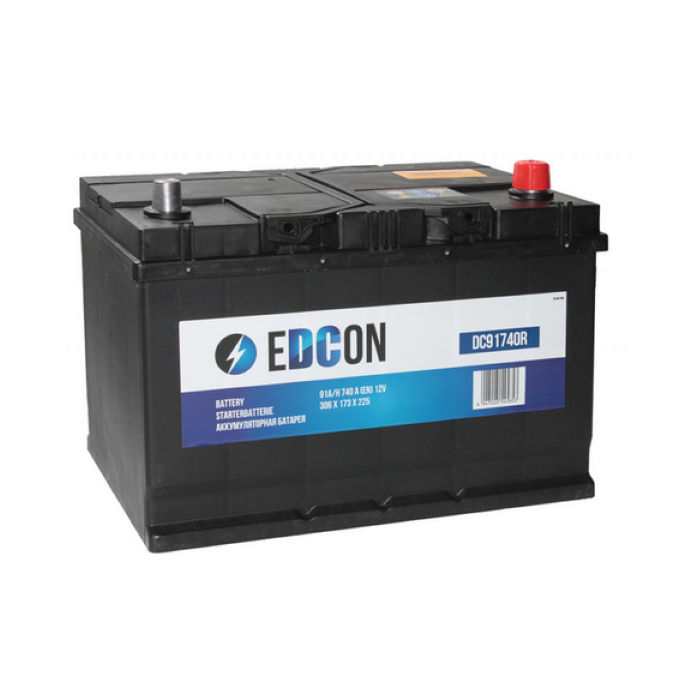 Аккумулятор EDCON 91Ah 740А обр.п 306x173x225 DC91740R