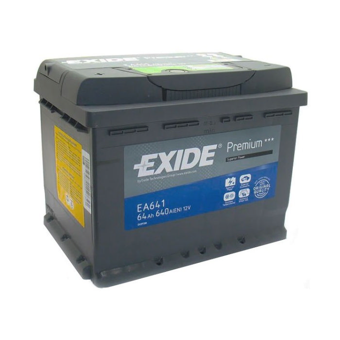Аккумулятор EXIDE Premium 64Ah 640А прям.п 242x175x190 EA641