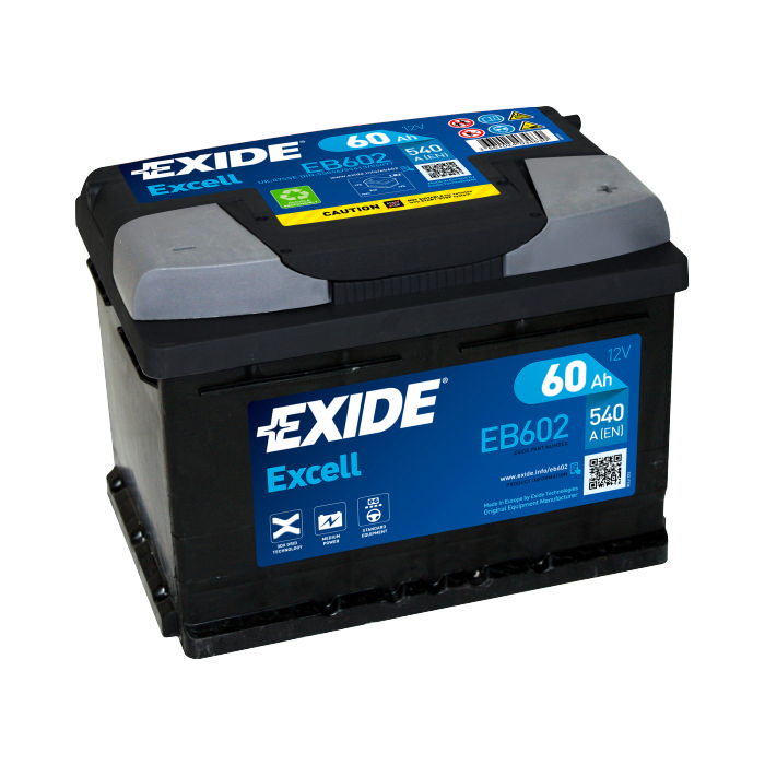 Аккумулятор EXIDE Excell 60Ah 540А обр.п 242x175x175 EB602