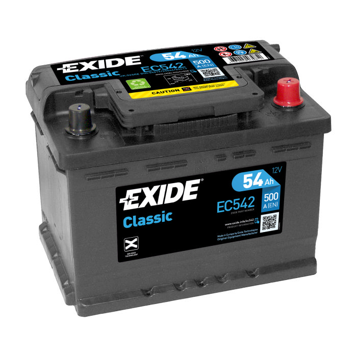 Аккумулятор EXIDE Classic 54Ah 500А обр.п 242x175x175 EC542