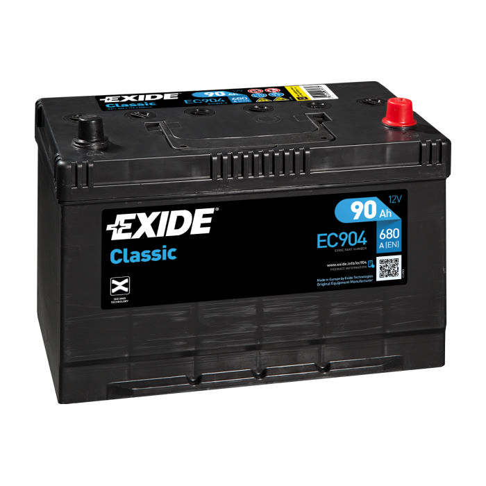 Аккумулятор EXIDE Classic 90Ah 680А обр.п 306x173x222 EC904