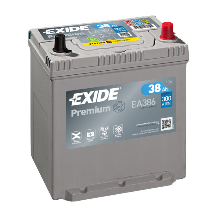 Аккумулятор EXIDE Premium 38Ah 300А обр.п 187x135x220 EА386