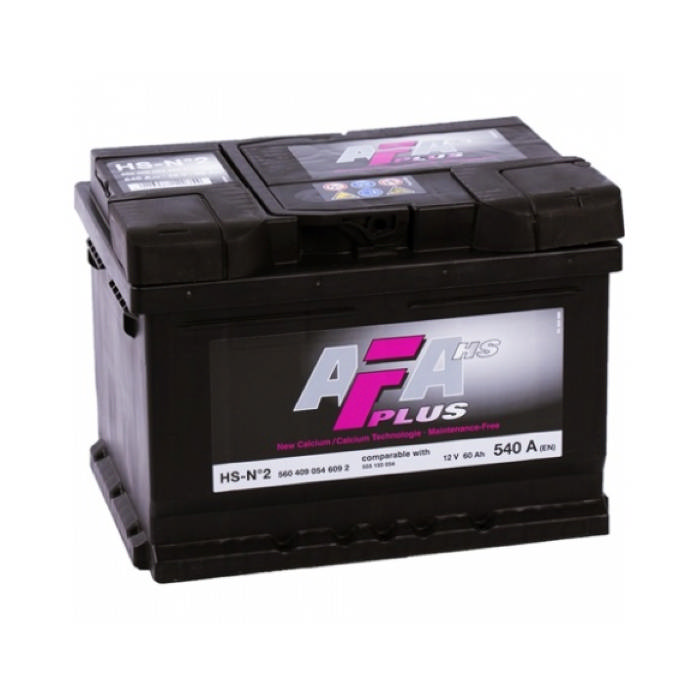 Аккумулятор AFA 60Ah 540А обр.п Ca/Ca 242x175x175 HS-N2 HSN2