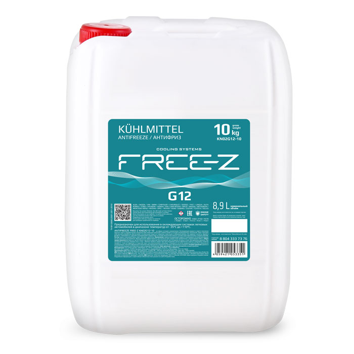Антифриз FREE-Z G12 красный 10кг KN02G1210