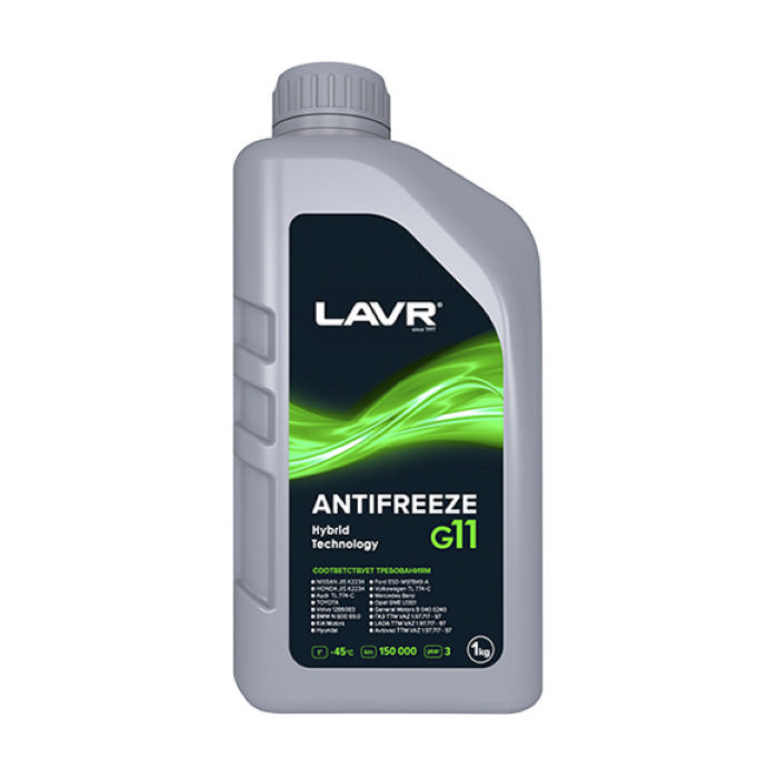 Антифриз ANTIFREEZE LAVR G11 зеленый 1кг Ln1705