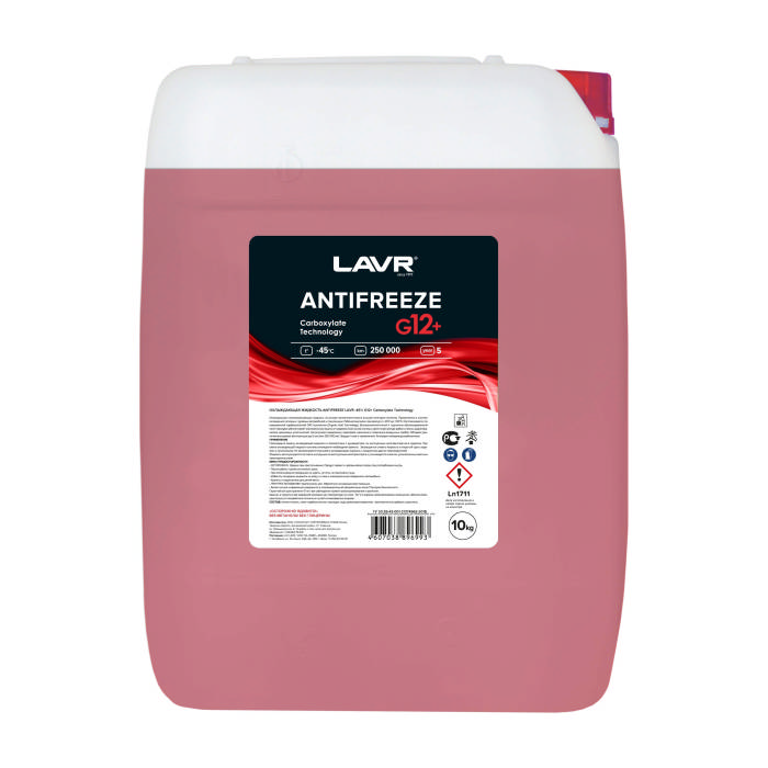 Антифриз ANTIFREEZE LAVR G12  красный 10кг Ln1711