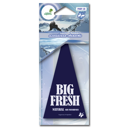 Ароматизатор BIG FRESH, подвесной, пластинка, Альпийская свежесть, PABF18