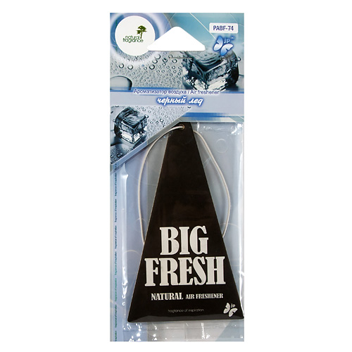 Ароматизатор BIG FRESH, подвесной, пластинка, Черный лёд, PABF74