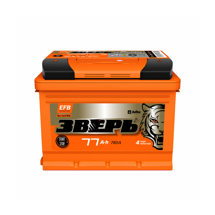 Аккумулятор ЗВЕРЬ EFB 77Ah 780А обр.п Ca/Ca 278х175х190 ZVEFB773R