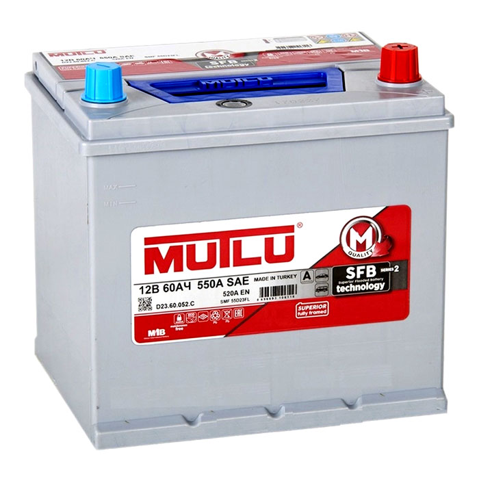 Аккумулятор MUTLU SFB серия 2 60Ah 520А обр.п 232x173x225 D23.60.052.C