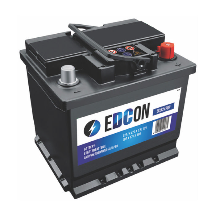 Аккумулятор EDCON 52Ah 470А обр.п 207x175x190 DC52470R