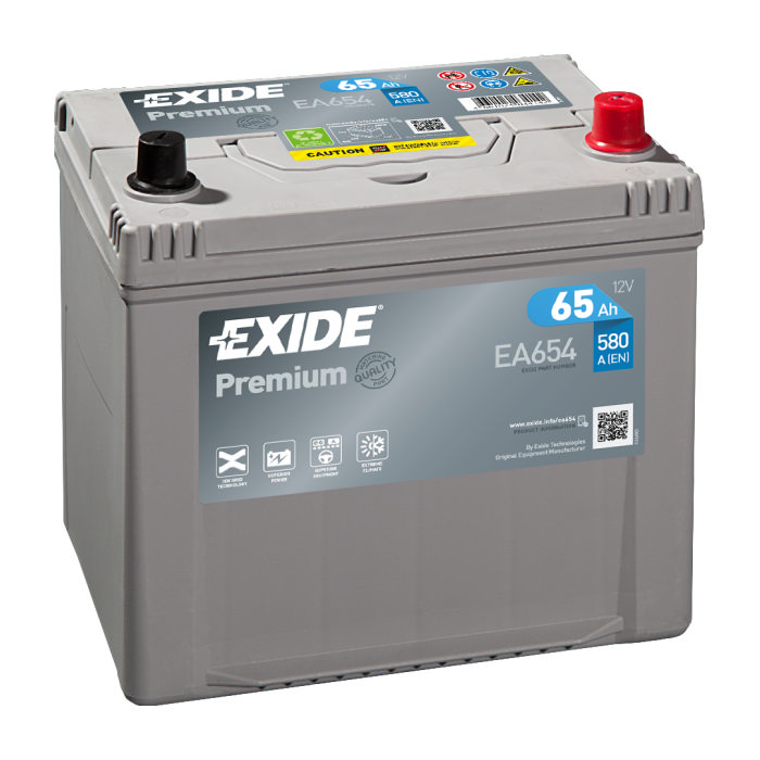 Аккумулятор EXIDE Premium 65Ah 580А обр.п 232x173x222 EA654