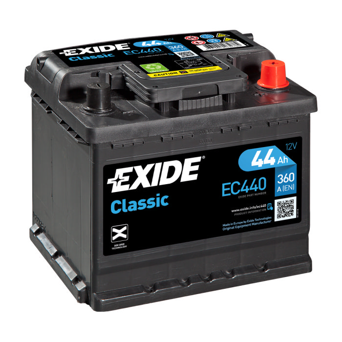 Аккумулятор EXIDE Classic 44Ah 360А обр.п 207x175x190 EC440
